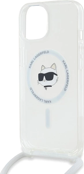 Mbështjellës Karl Lagerfeld IML Choupette Head & Cord MagSafe për iPhone 15/14/13, Transparent