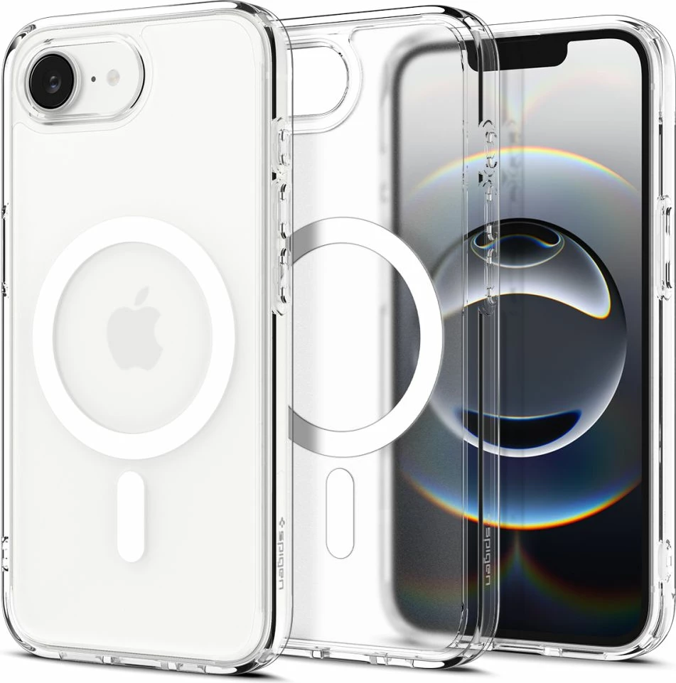 Mbështjellës Spigen Ultra Hybrid MagSafe për iPhone 16e, i bardhë, gjysmë-transparent