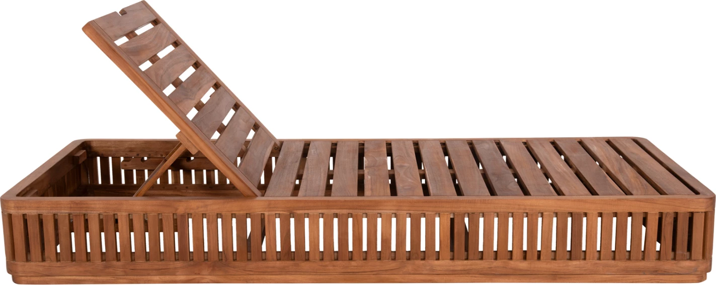 Shezlong VERNON, dru tik natyral, pa jastëk, 200x80x25cm