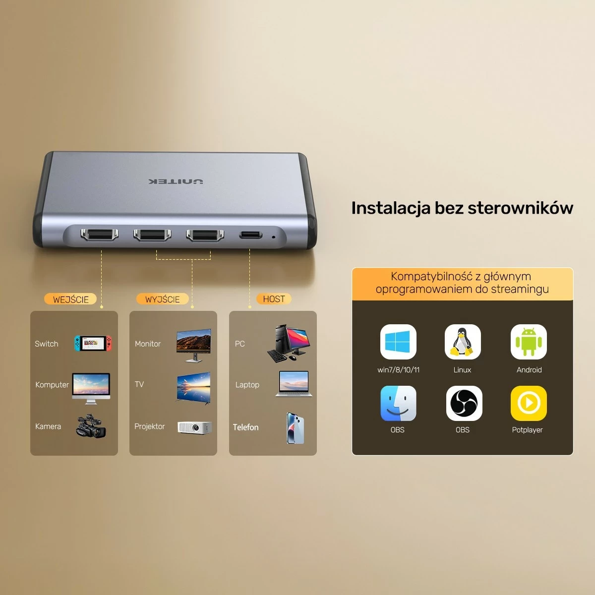 Kartelë kapje video Unitek 4K@60Hz, ngjyrë gri