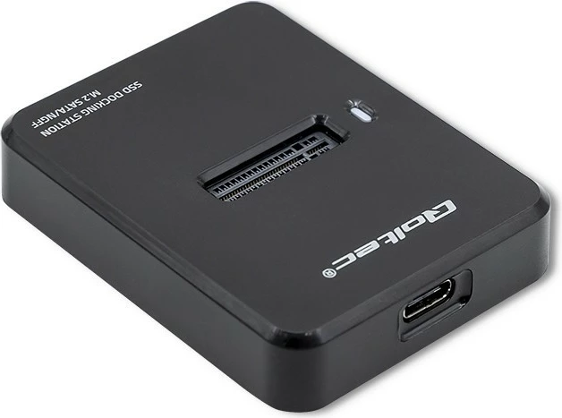 Stacion dokimi Qoltec 50314 për SSD M.2 SATA, USB 3.1, i zi