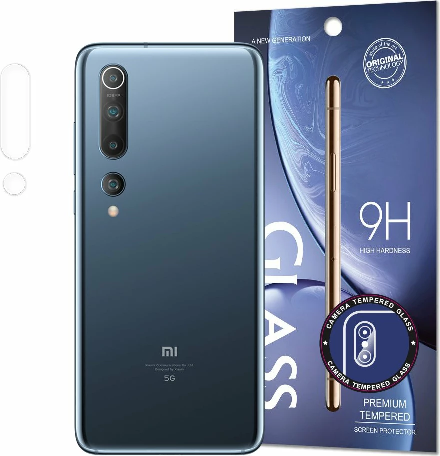 Xham i temperuar kamerë Hurtel për Xiaomi Mi 10, transparent, set
