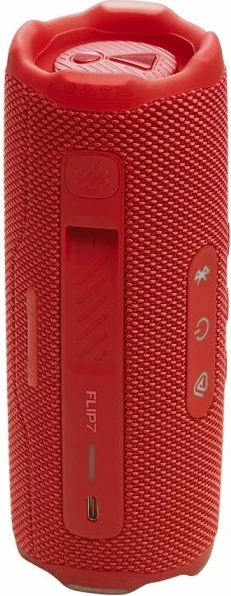 Altoparlant portativ Bluetooth JBL Flip 7, 16 orë playtime, IP68, Bluetooth 5.4, Auracast, USB-C lossless, me rrip dore & karabinë, i kuq