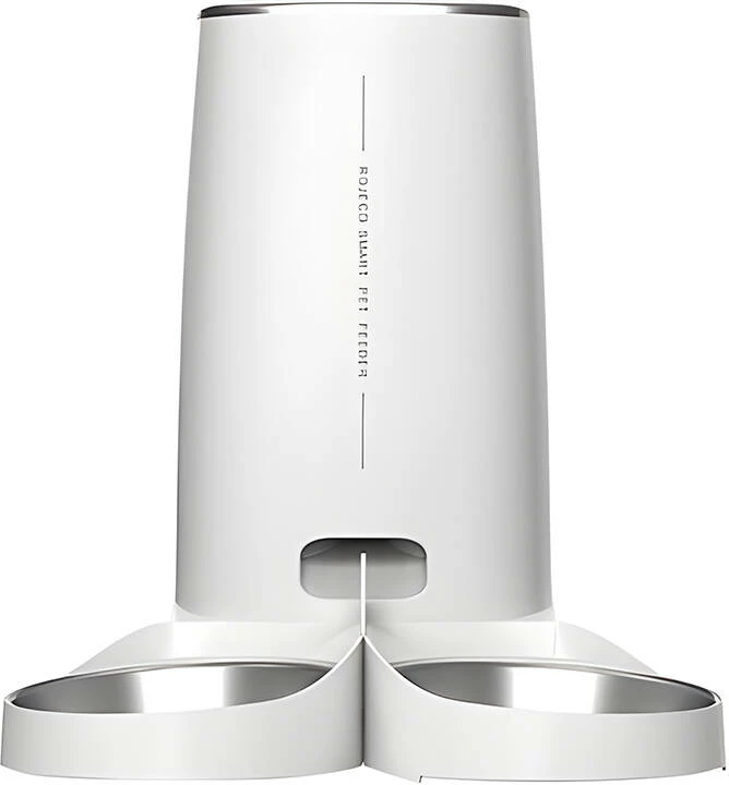 Shpërndarës automatik ushqimi për kafshë Rojeco PTM-003 dual, 4L, dy tasa, i bardhë