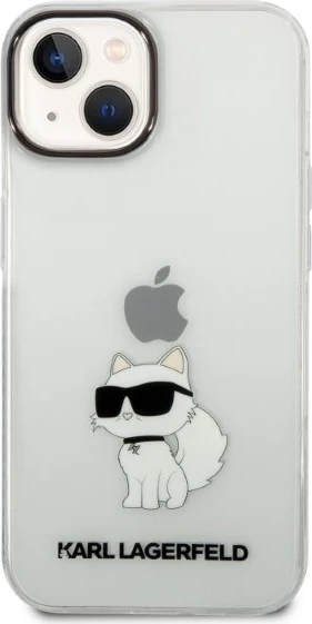 Mbështjellës Karl Lagerfeld Choupette për iPhone 14 Plus/15 Plus, Transparent
