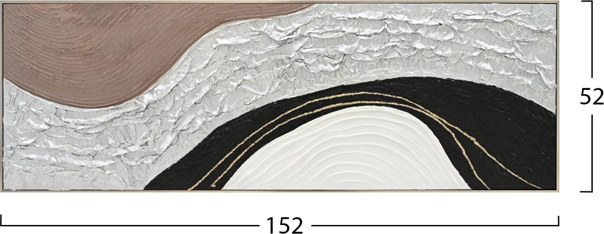 Pikturë muri abstrakte FH4552.01, kornizë PS, kanavacë, e punuar me dorë, 152x4.5x52 cm