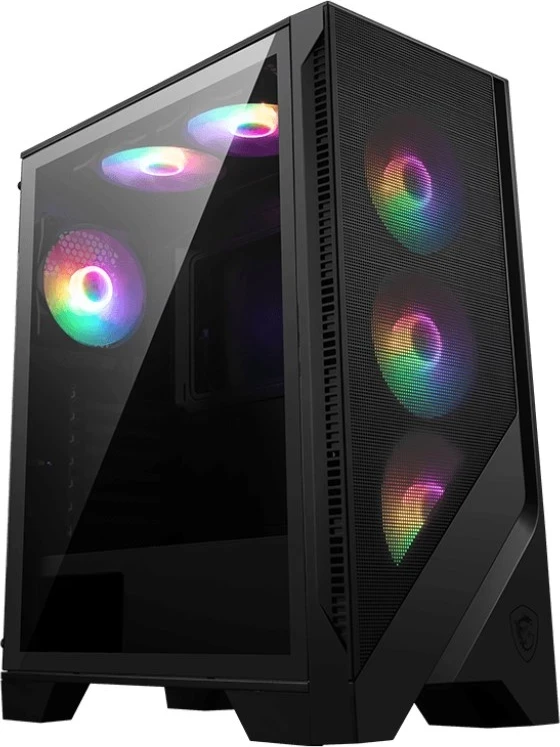 Kasë kompjuterike MSI MAG FORGE 120A AIRFLOW, Midi Tower, e Zezë dhe Transparente