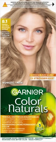 Bojë flokësh për femra Garnier Color Naturals 8.1 Ash Light Blonde, 1 copë
