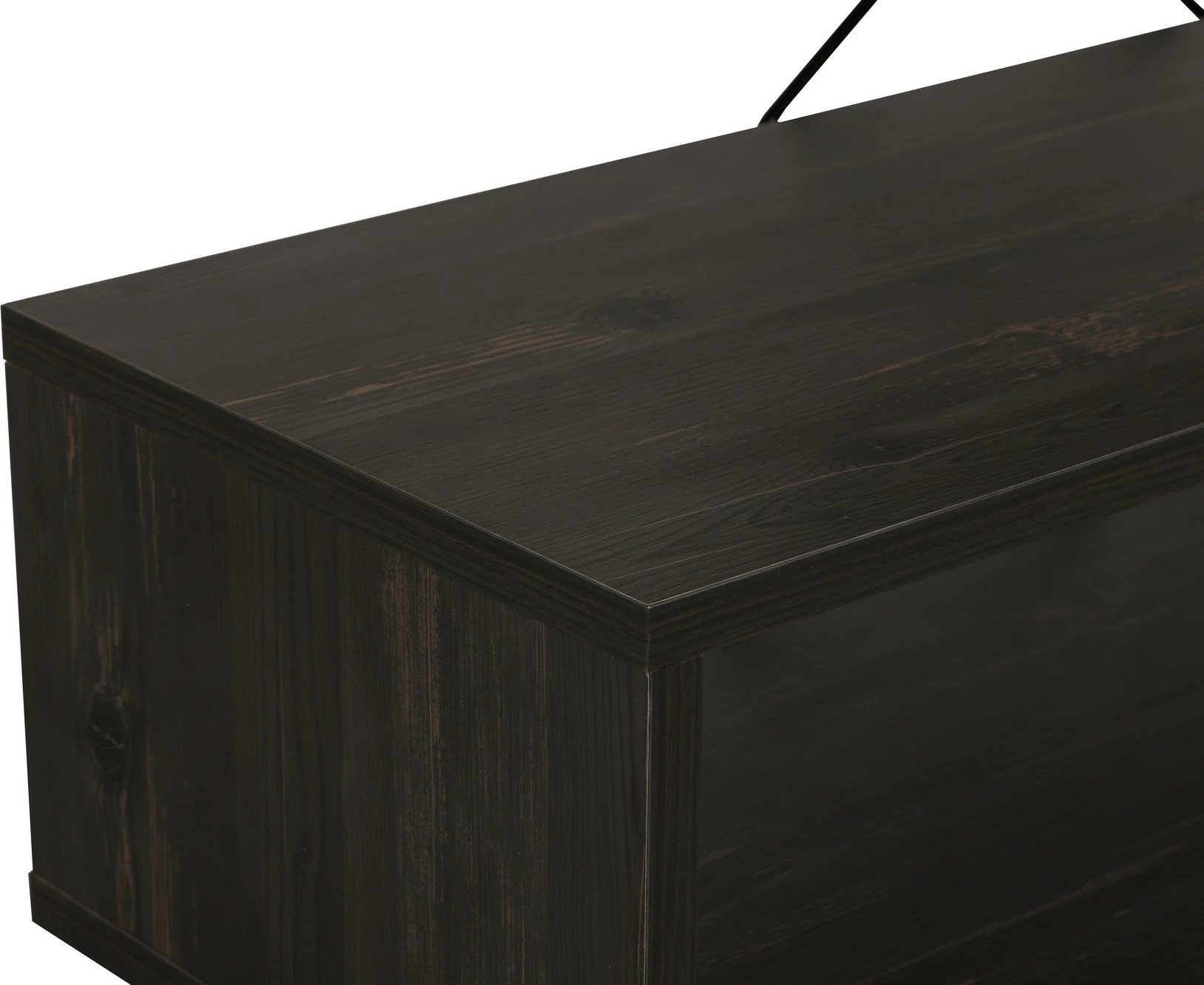 Komodë TV Hanah Home, dizajn Zigzag, ngjyrë kafe e errët