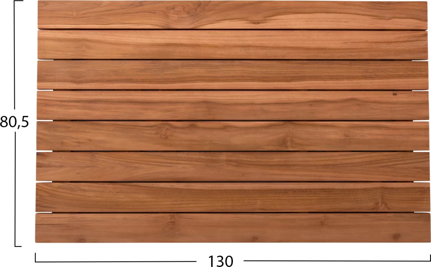 Sipërfaqe tavoline drejtkëndore, dru TEAK, ngjyrë natyrale, 130x80x4 cm