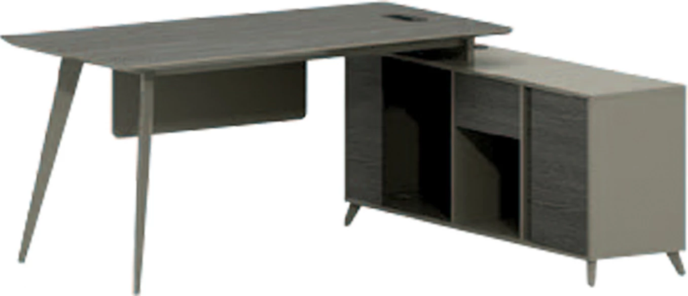 Tavolinë këndi profesionale për zyre, seri Lux, ngjyrë moka & hiri, 180x140x75, FH2116