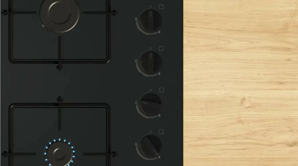 Pianurë gaz Bosch POH6B6K30, 4 zona, xham, e zezë