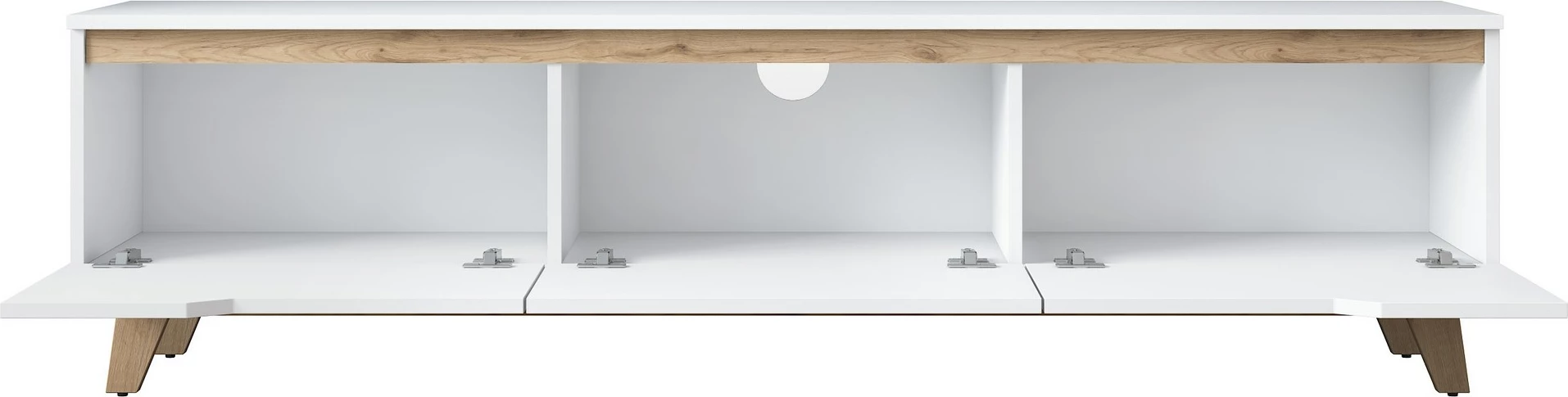 Komodë TV Hanah Home, D1 - 2472, ngjyrë e bardhë dhe arre