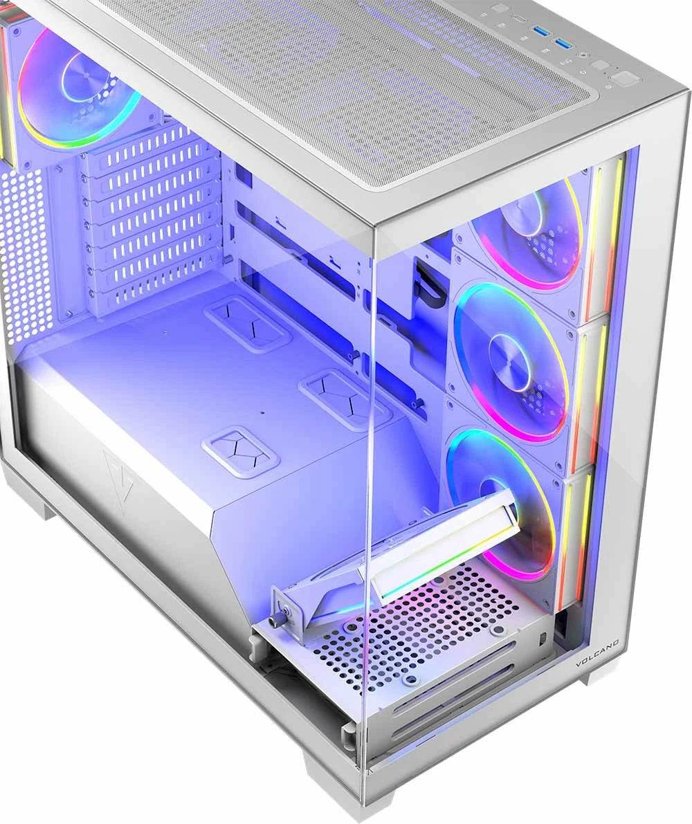 Kasë MODECOM Volcano Stellar 8F ARGB 20, Midi Tower, e bardhë