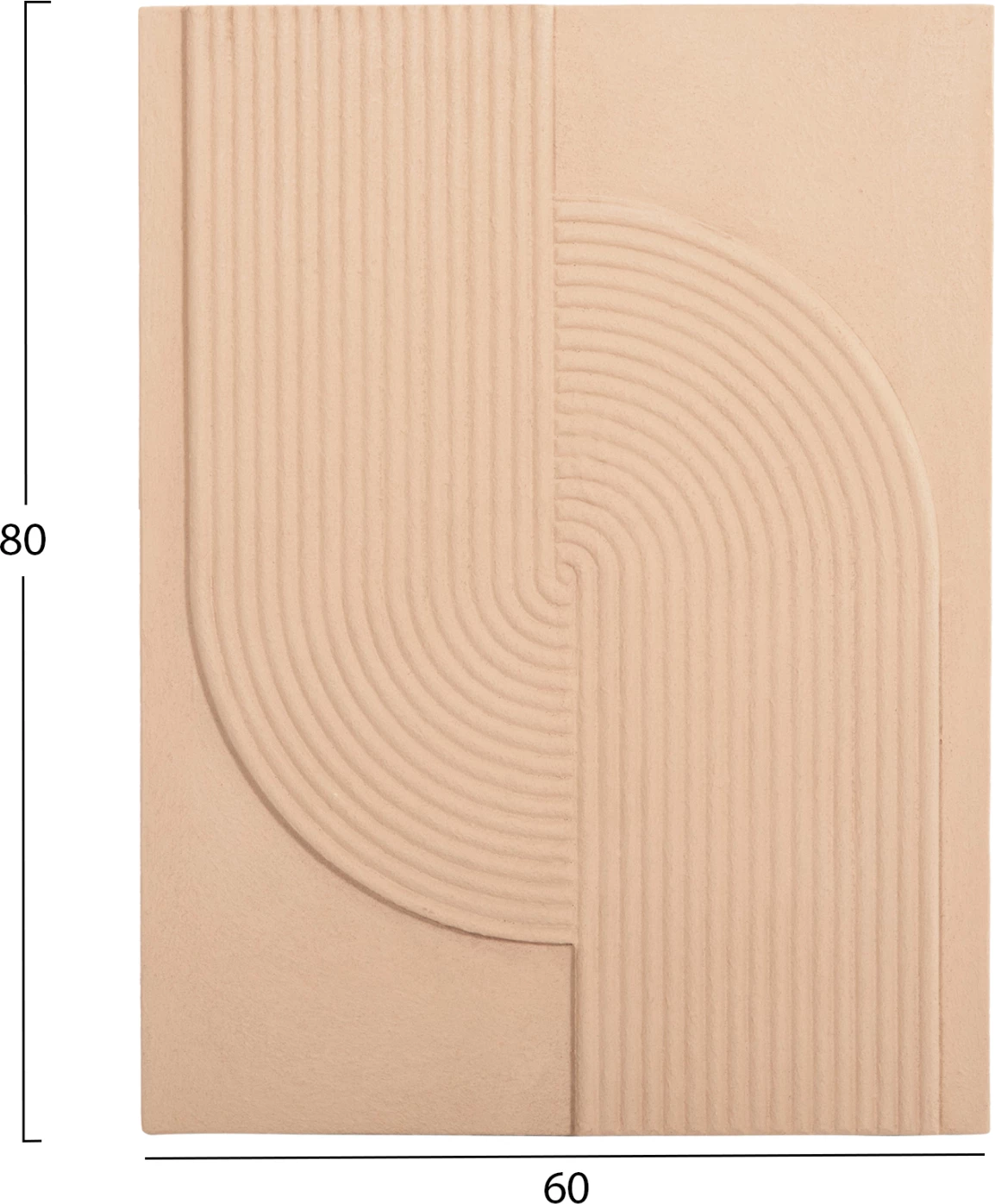 Panel dekorativ për mur, seri Santorini, ngjyrë bezhë, FH4521, 60x4x80 cm