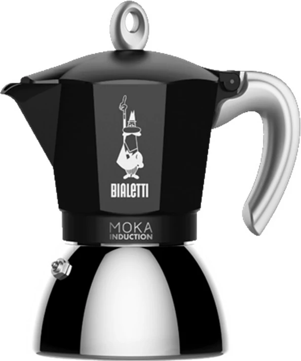 Moka Bialetti Induction 0.9L, 4 filxhanë, e zezë