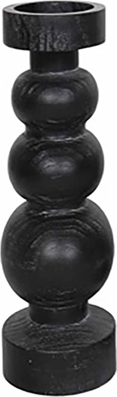 Mbajtëse qirinjsh Pierre, dru, e zezë, 13x13x27 cm