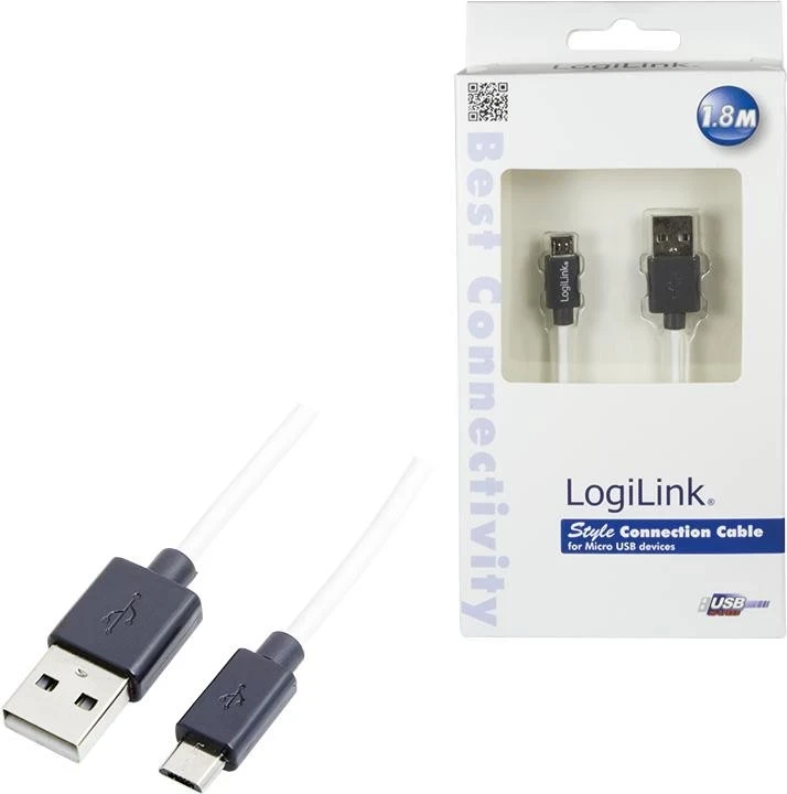 Kabllo LogiLink, micro USB 1.8m, e zezë