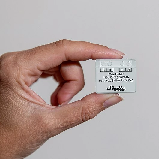 Ndërprerës i mençur Shelly Qubino Wave PM Mini, wireless, gri
