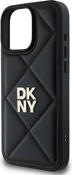 Mbështjellës DKNY Quilted Stack Logo për iPhone 16 Pro, i zi