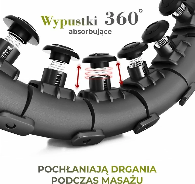 Set hula hop HMS HHW12 me peshë dhe rrip BR163, të zi, plus size