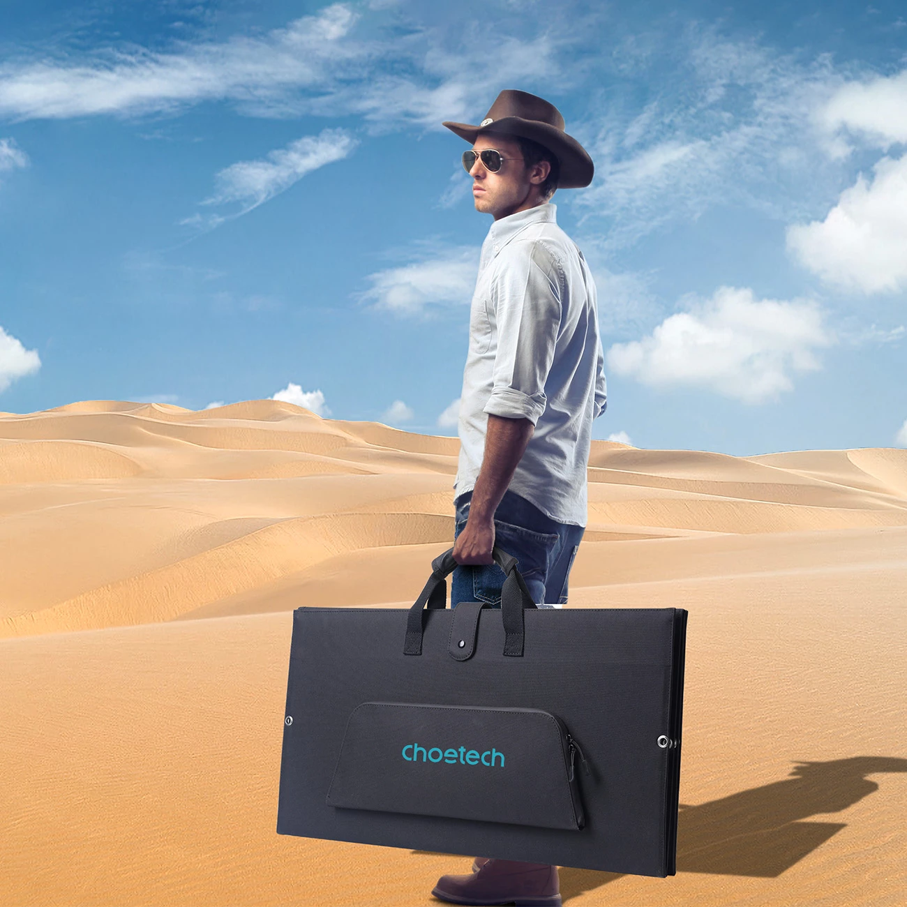 Karikues diellor i palosshëm Choetech SC010, 160W, i zi