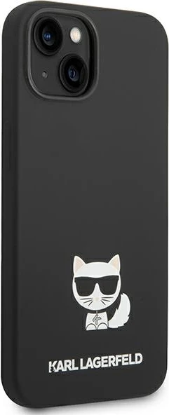 Mbështjellës Karl Lagerfeld KLHCP14MSLCTBK për iPhone 14 Plus 6.7", silikon, Choupette, zi