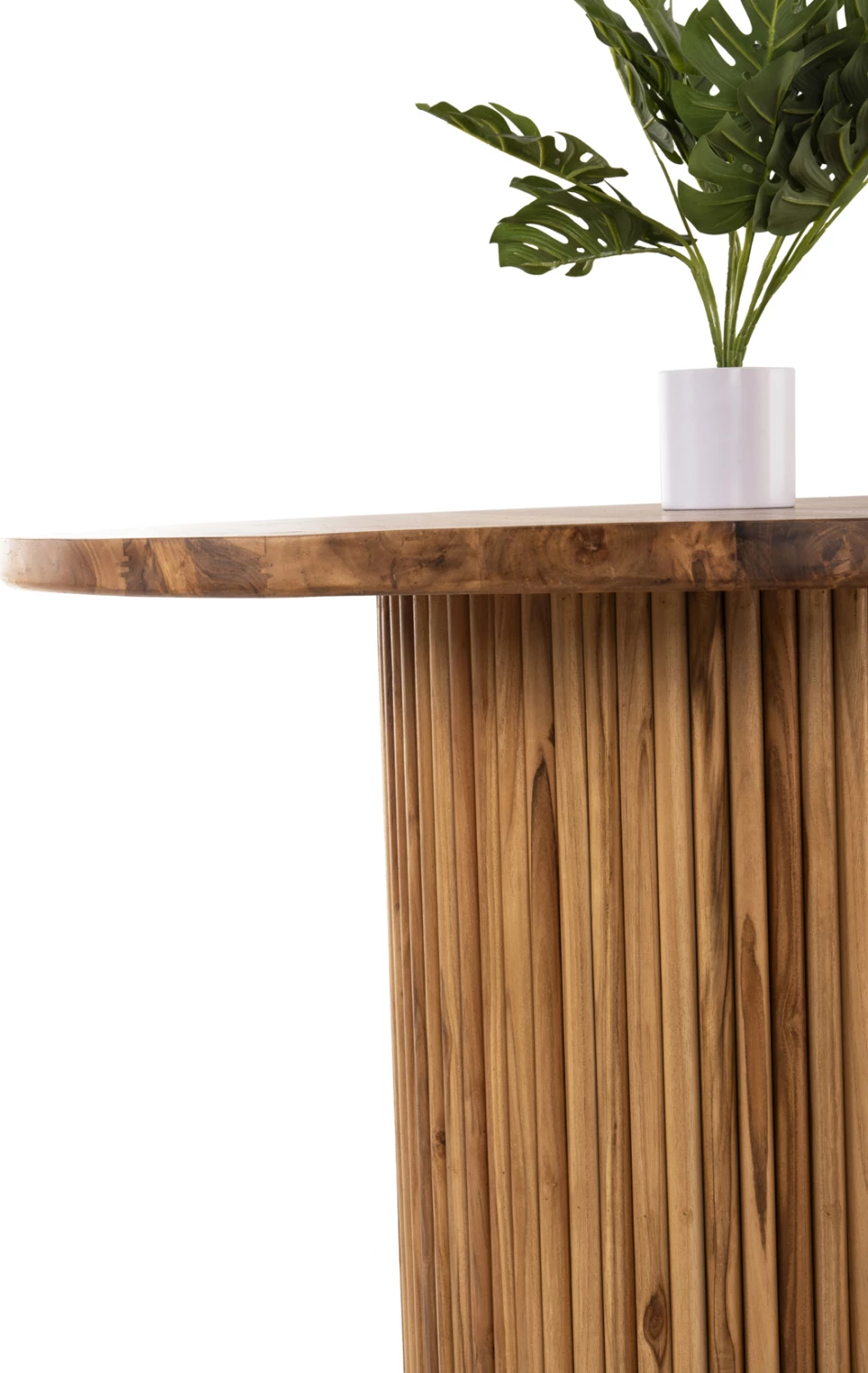 Tavolinë ngrënieje DREMA1, dru tik i fortë, rrumbullake, 100x80cm, trashësi 3cm