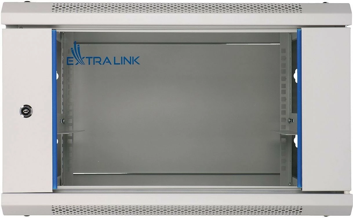 Kasë muri Extralink EX.8543, 4U, 600x600, xham, gri