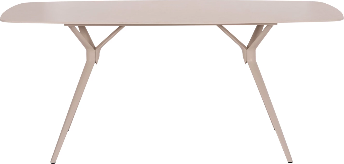 Tavolinë oborri, kornizë alumini, sipërfaqe prej guri të sinterizuar, krem, 180x90x75cm