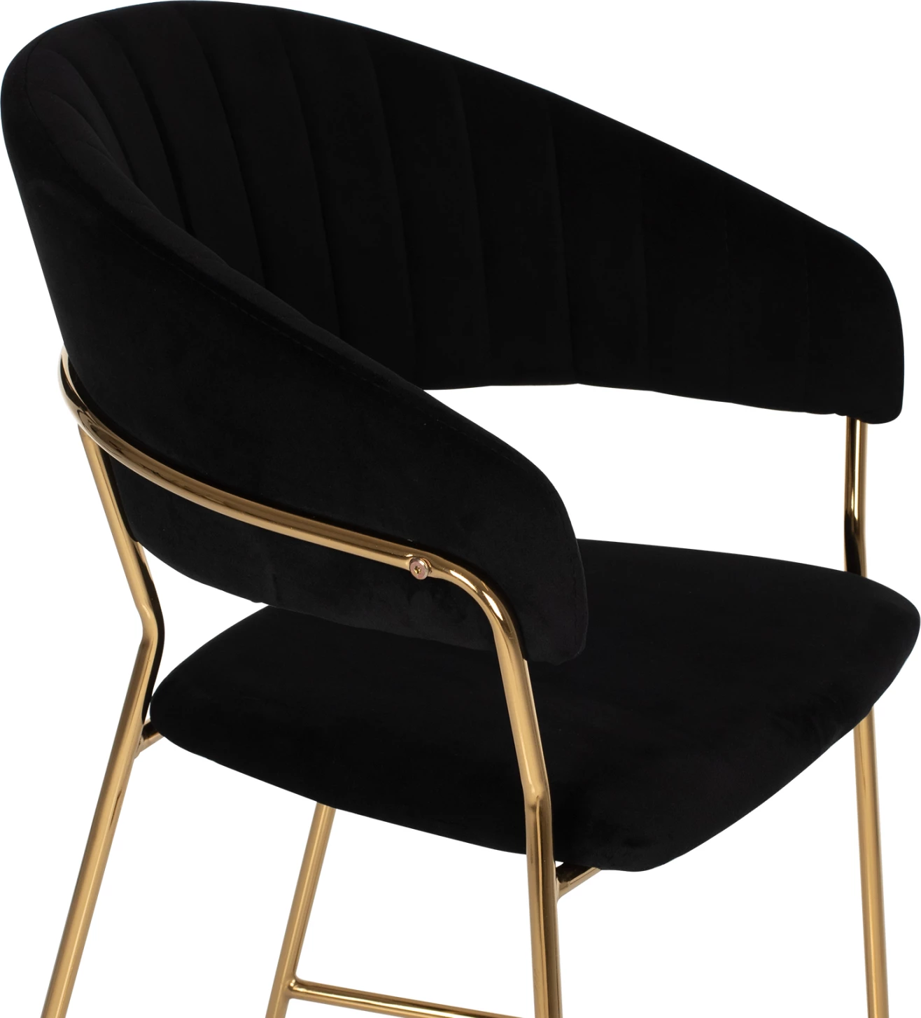 Karrige për bar THEODORE, FH8734.04, kadife e zezë, kornizë metali e artë, 60x55x100H cm., set prej 2 copë