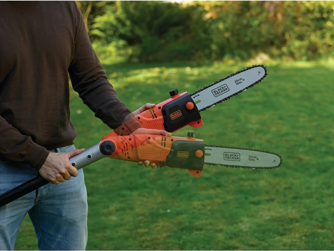 Krasitës elektrik me zinxhir BLACK+DECKER PS7525-QS, 18 V, 3.5 cm, zi/portokalli