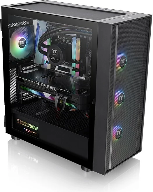 Kasë Thermaltake H570, Midi Tower, ARGB, xham i temperuar, e zezë