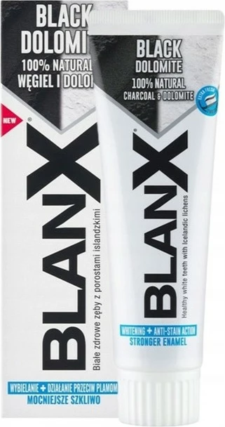 Pasta për dhëmbë BlanX Black Dolomite Whitening me qymyr të aktivizuar, 75ml