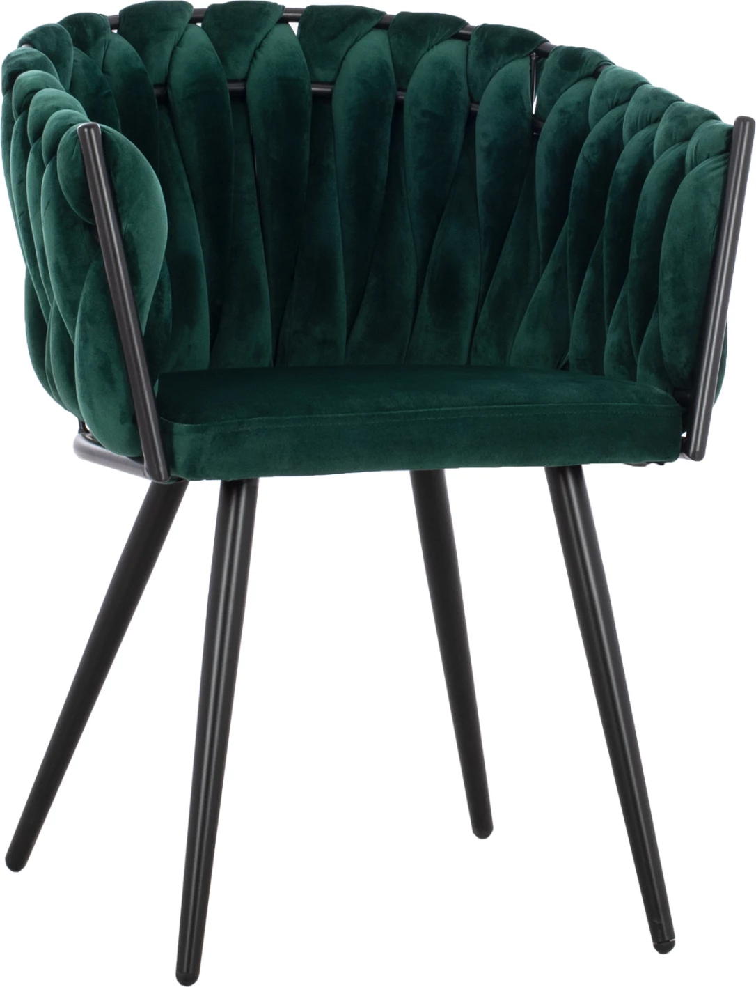 Poltronë Luanda, kadife, ngjyrë selvi, këmbë metalike, FH8741.03, 60x54x78 cm, set prej 2 copë