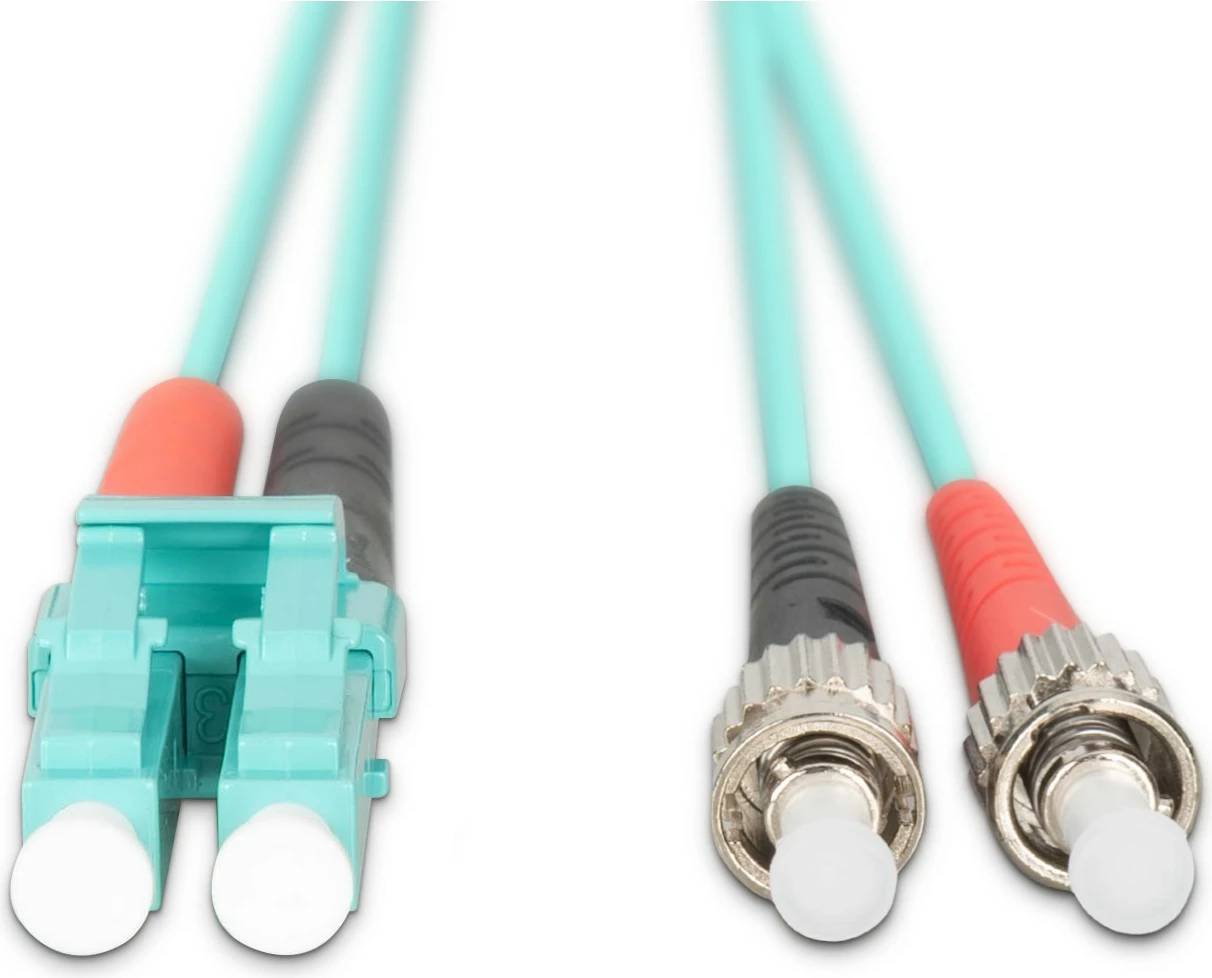 Kabëll optik Digitus OM3, LC në ST, 1m, aqua