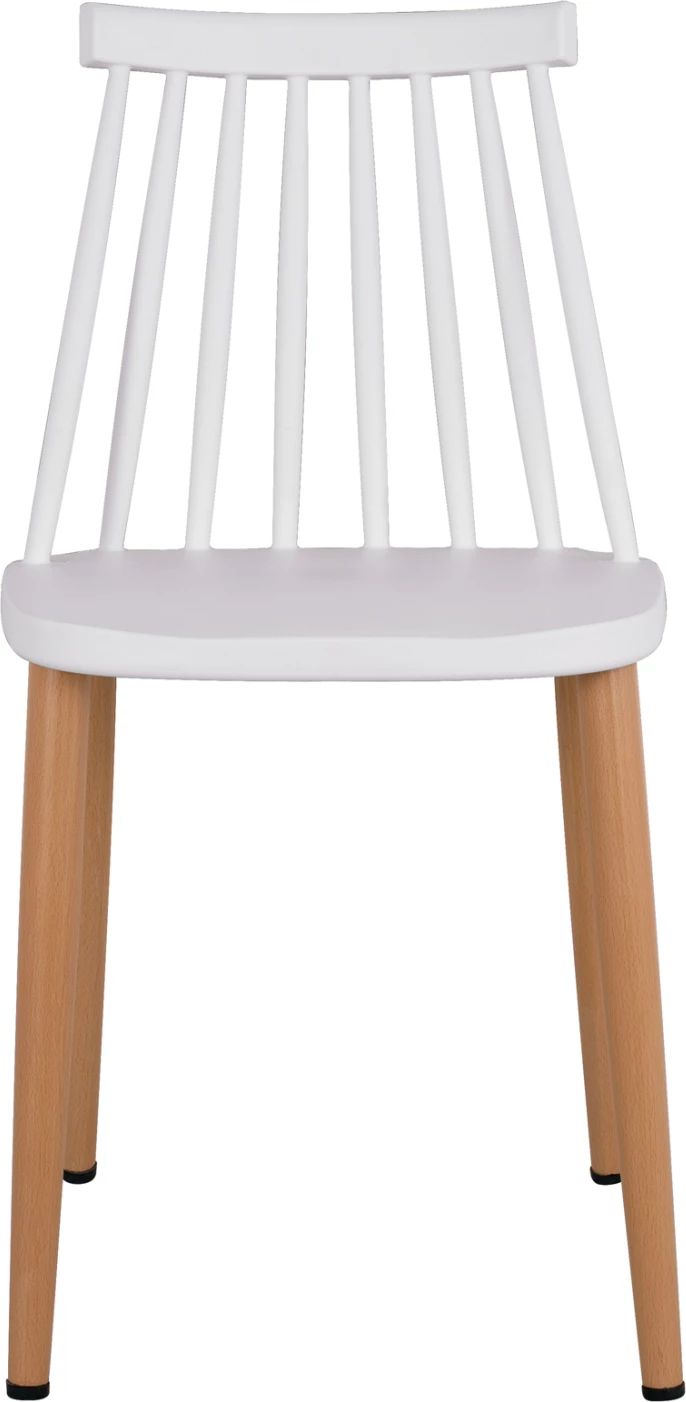 Karrige për ngrënie Vanessa e bardhë me këmbë metalike 43x46,5x82cm, set prej 4 copë