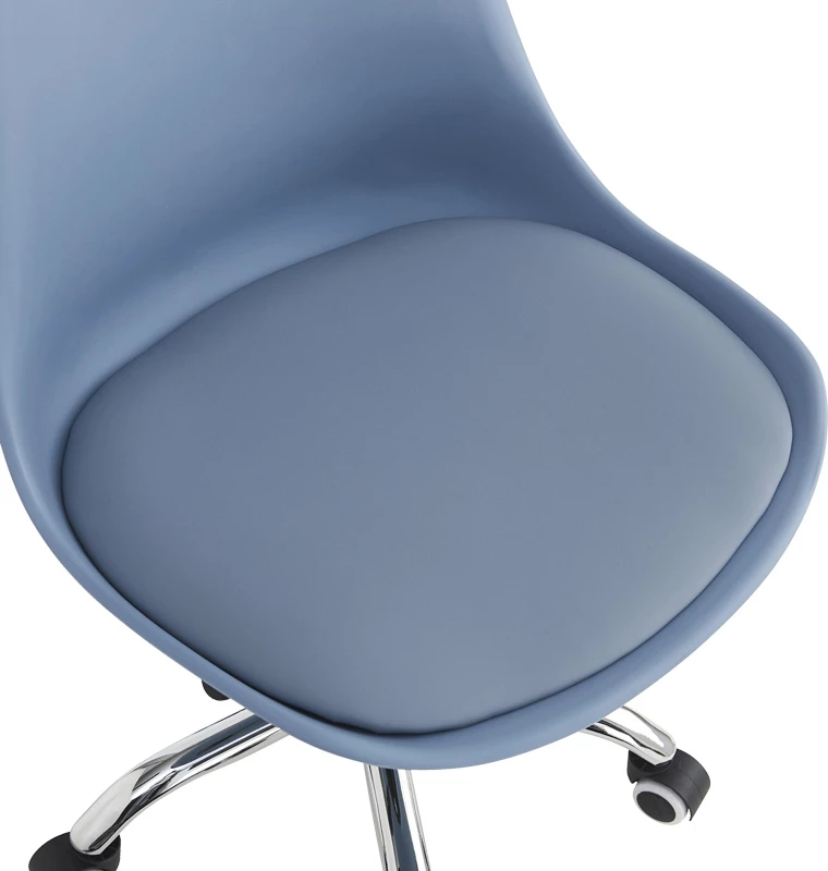 Karrige zyre Gaston II, PP-PU, ngjyrë kaltër e çelët, 48x57x77-90cm