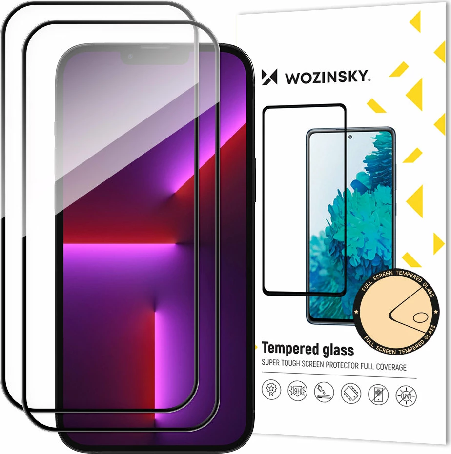 Mbrojtës xhami i temperuar Wozinsky Full Glue për iPhone 15 Plus, 2 copë, Zi