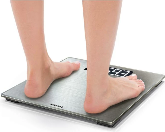 Peshore personale digjitale, Soehnle Style Sense Safe 300, kapacitet 180 kg, ekran LCD i ndriçuar, çelik inoks, argjendt