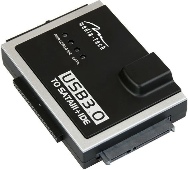 Adapter Media-Tech MT5100 SATA/IDE në USB 3.0, i zi