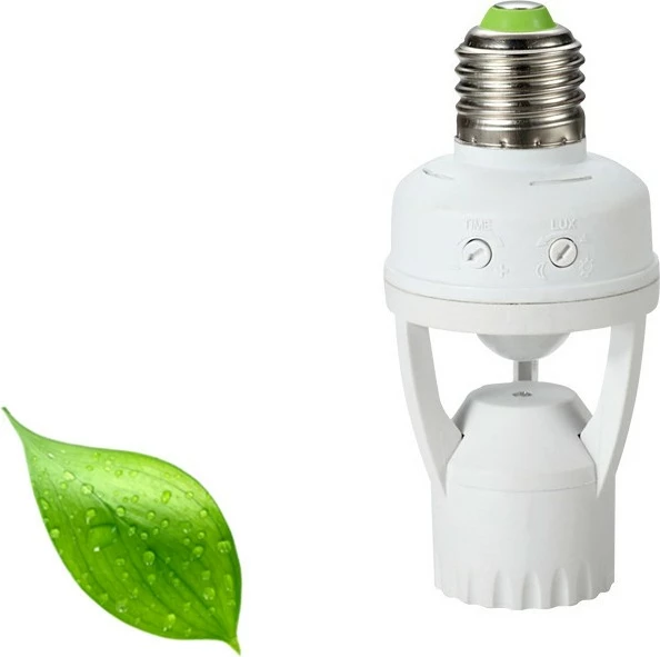 Soket llambë me sensor lëvizjeje dhe errësire Maclean MCE24, 360°, e bardhë