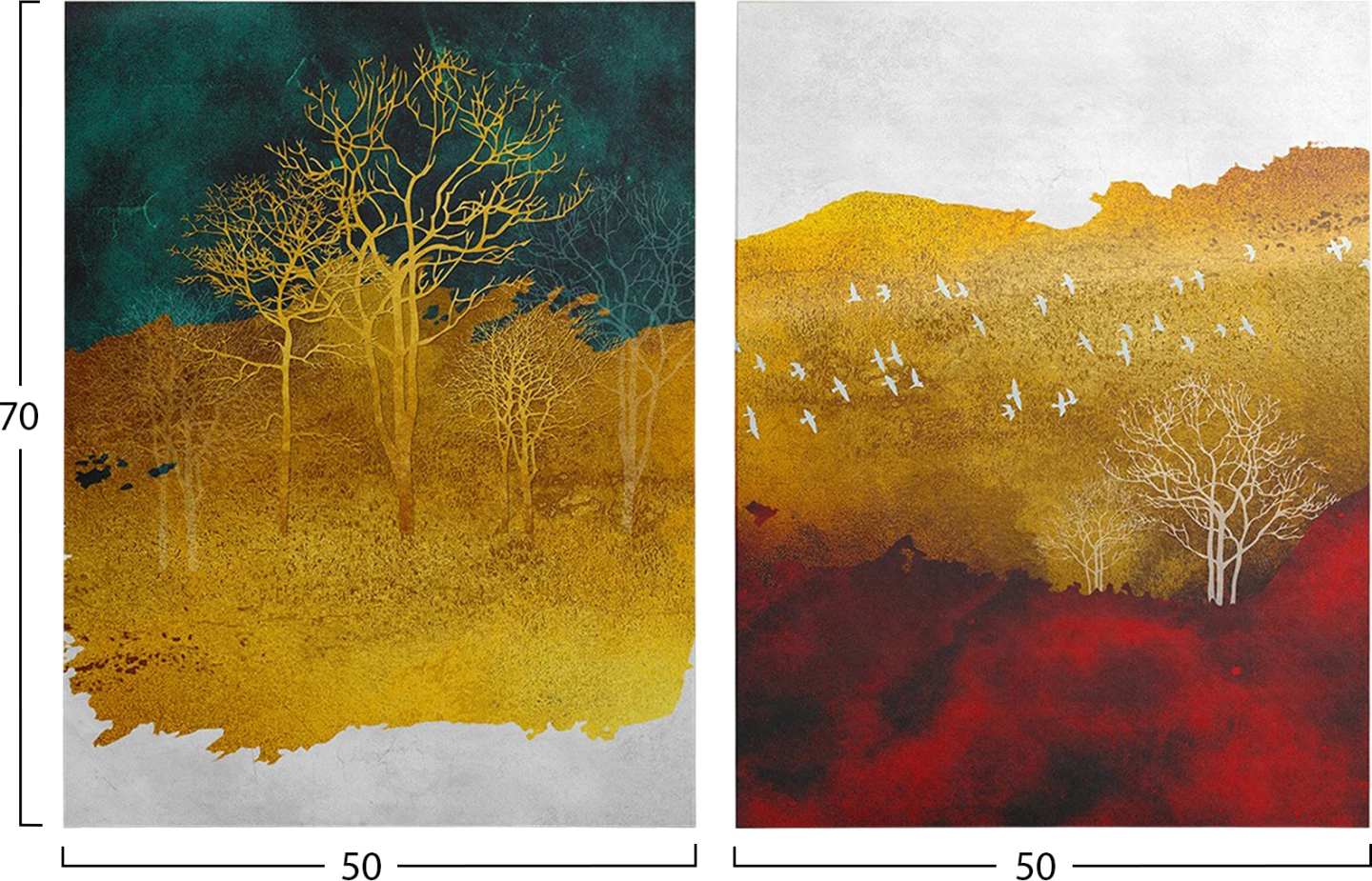 Pikturë muri set 2 copë, seri GOBI, kanavacë e printuar, 50x3x70cm (x2)