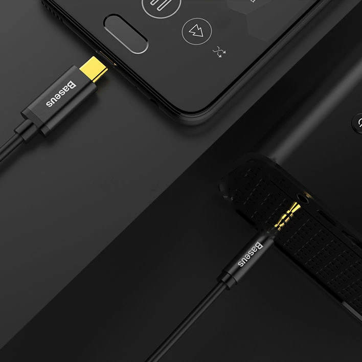 Kabllo audio Baseus CAM01-01, 1.2m, USB Type-C në 3.5mm, e zezë