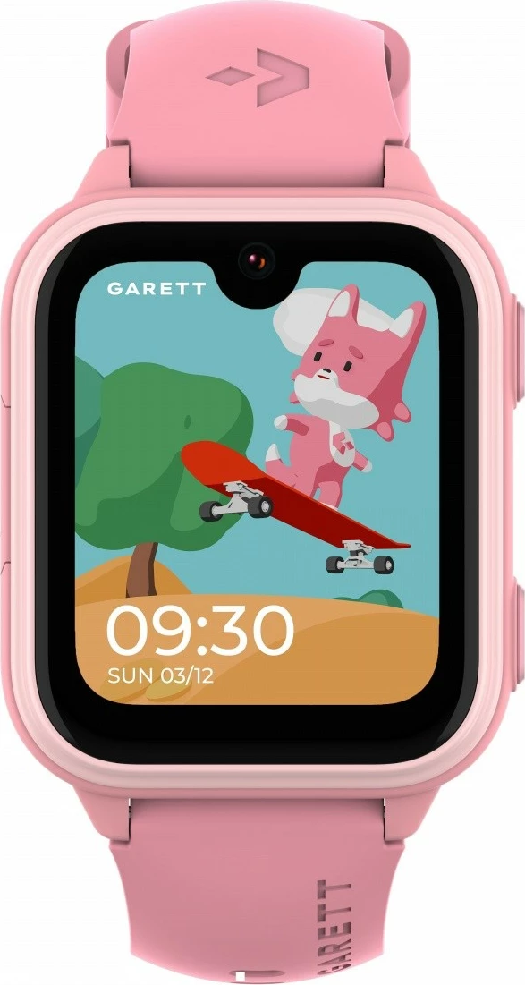 Smartwatch, Garett Electronics, Kids Vibe AI 4G, ekran 1.78" AMOLED, GPS 4G nanoSIM, Android 8.1 8 GB, IP67, rozë, set me 9 stikera