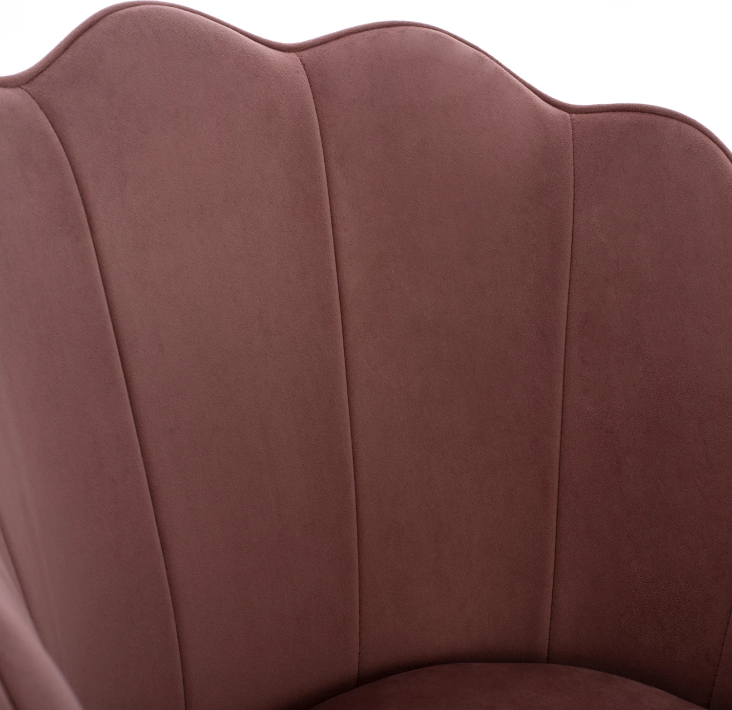 Karrige FH8737.02 kadife ngjyrë mollë e kalbur me kornizë metali ngjyrë ari 48x48x85 cm, set prej 2 copë