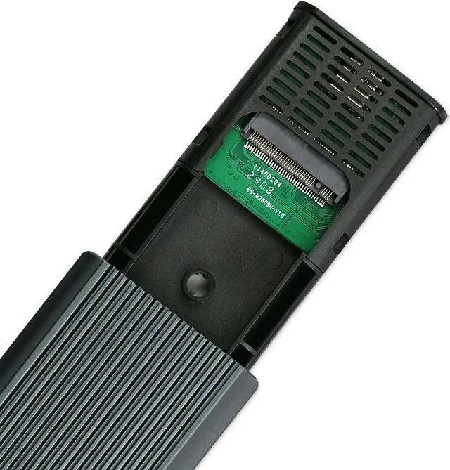 Kasë Qoltec për SSD M.2 NVMe, USB 3.1, 4TB, Grafit