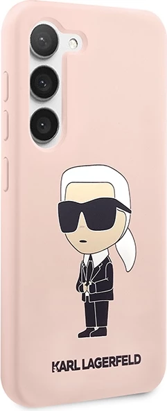 Mbështjellës Karl Lagerfeld KLHCS23SSNIKBCP për Samsung Galaxy S23, silikon, rozë