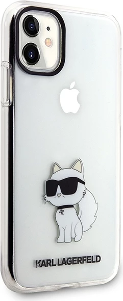 Mbështjellës Karl Lagerfeld Ikonik Choupette për iPhone 11/XR, transparent