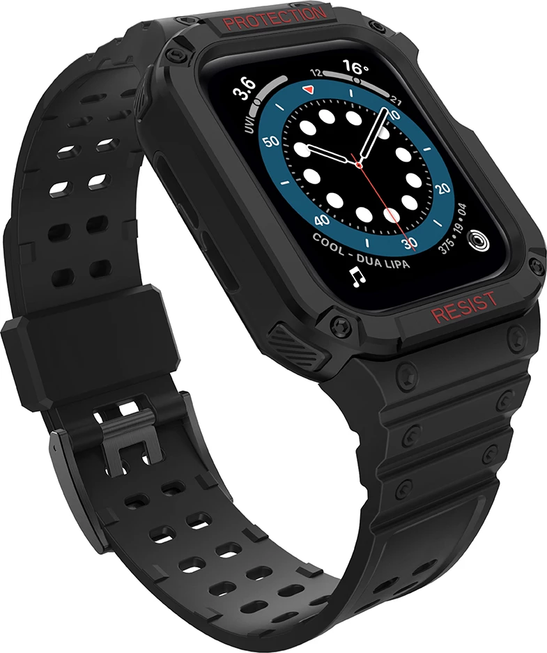 Mbështjellës me rrip për Apple Watch Hurtel Protect Strap Band, 41/40/38mm, i zi